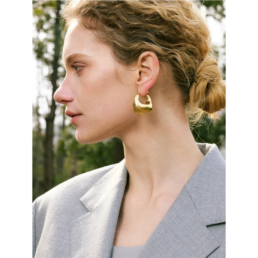 Sculptural Teardrop Hoops