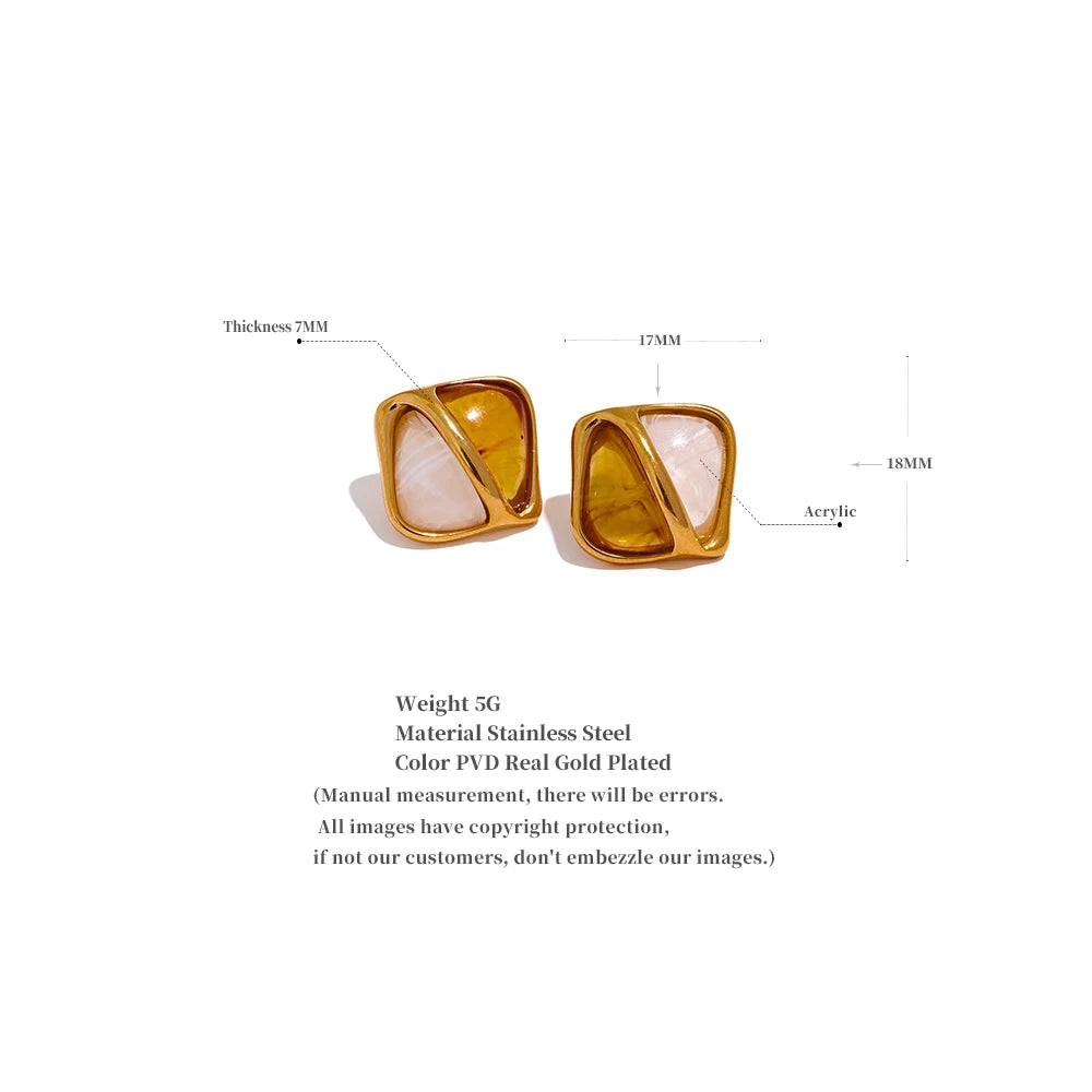 Sculptural Square Studs