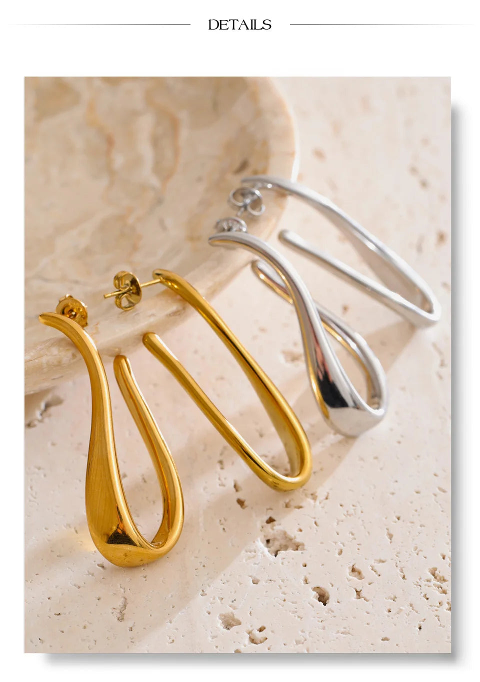 Sculptural Gold Drop Earrings
