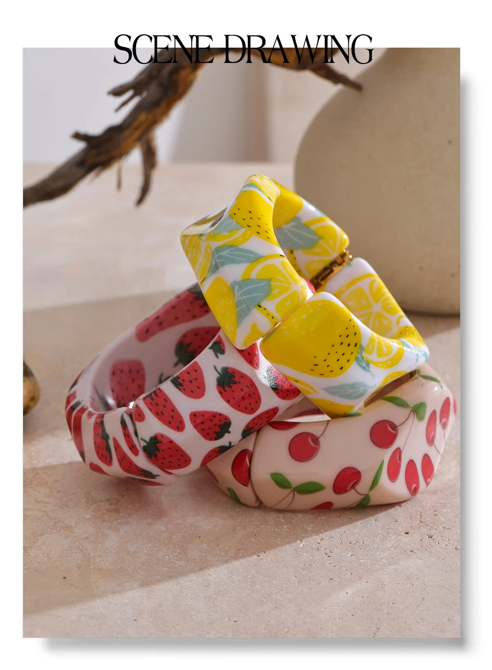Lemon Resin Bracelet