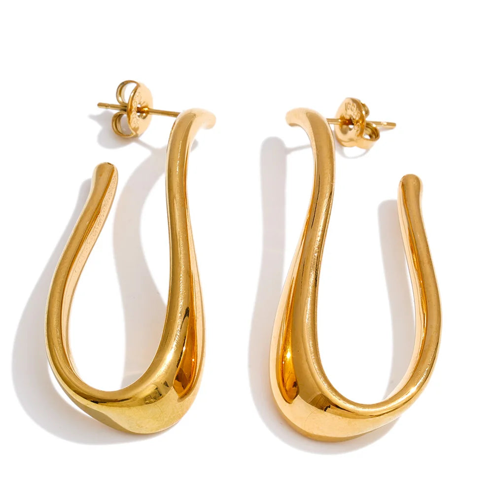 Sculptural Gold Drop Earrings