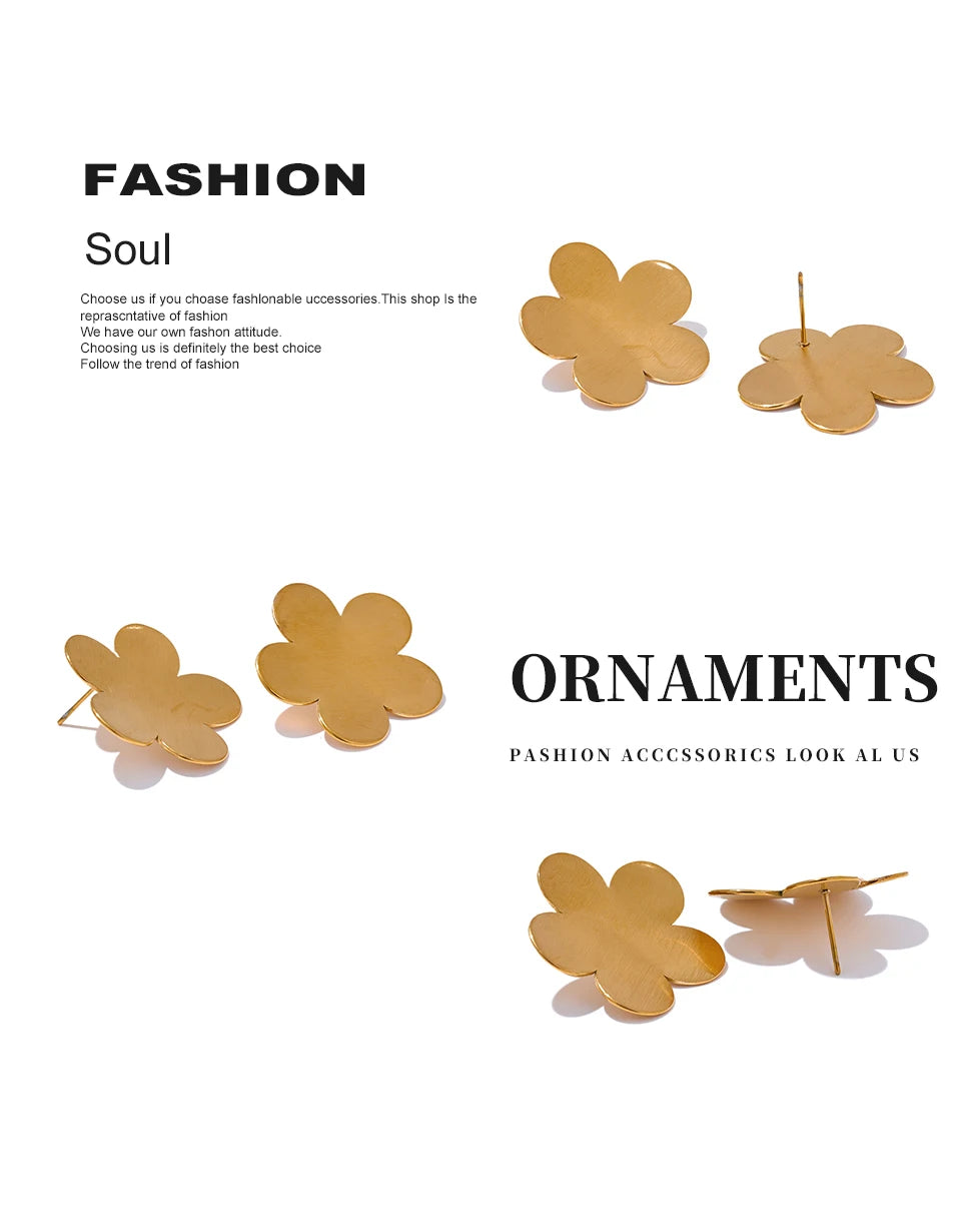 Gold Flower Earrings