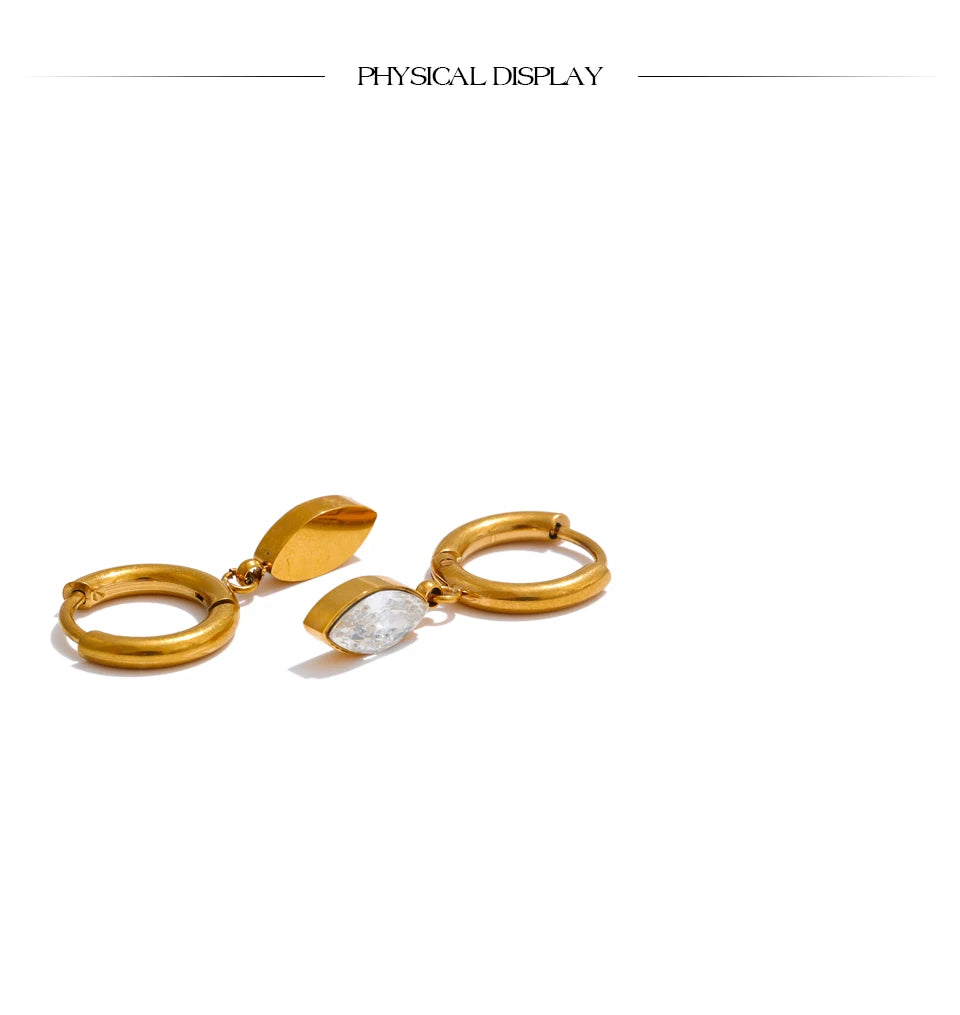 Crystal Drop Hoop Earrings