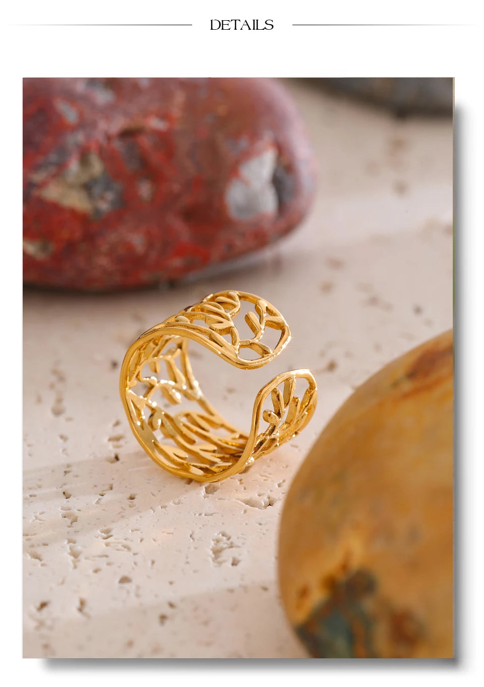 Golden Lace Statement Ring