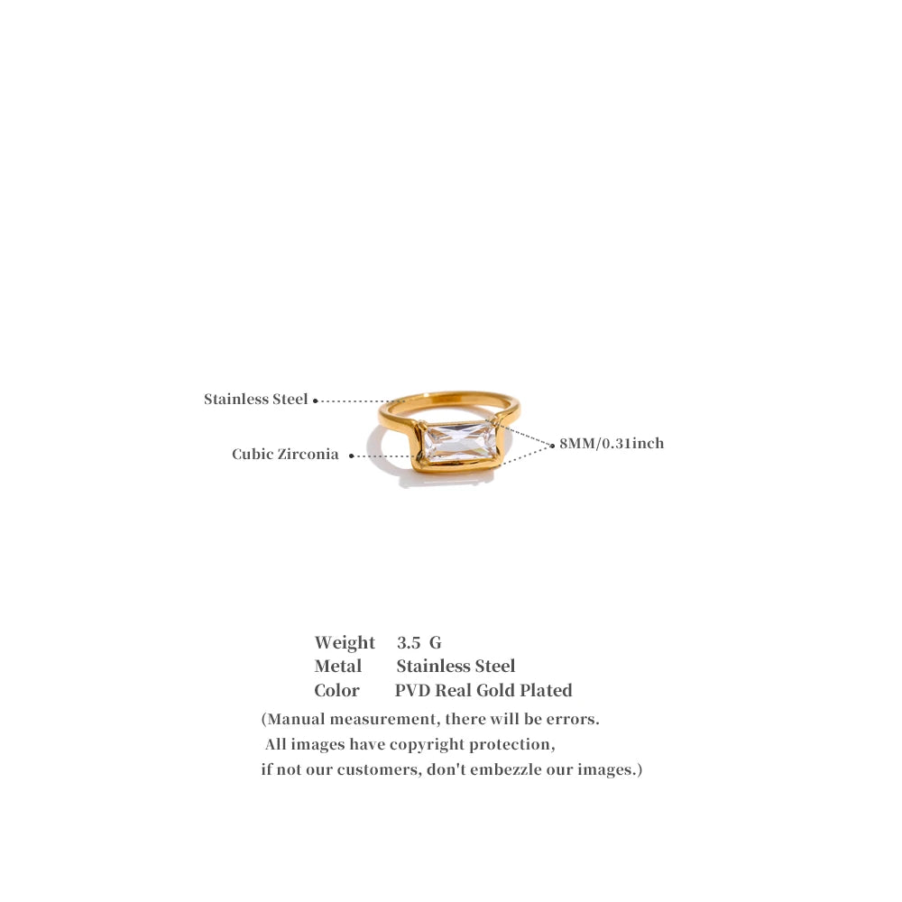 Emerald Cut Crystal Ring