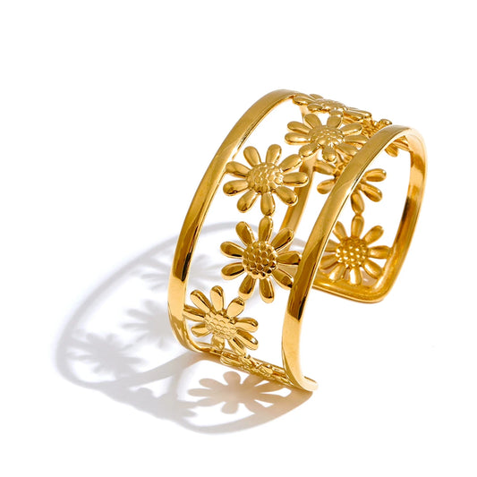 Golden Bloom Cuff Bracelet