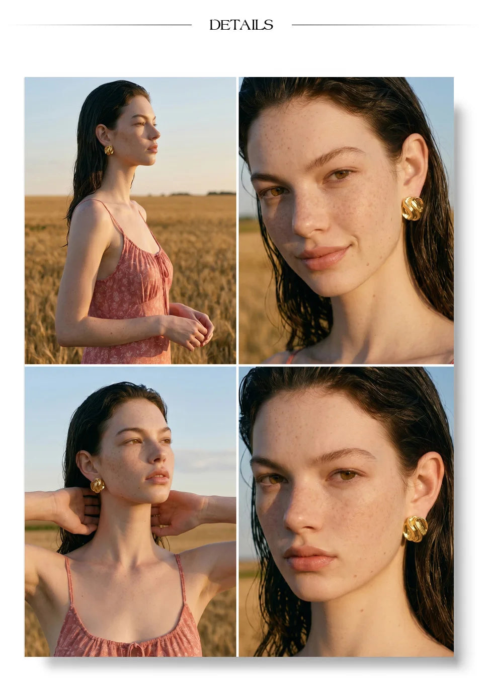 Elegant Sculpted Gold Earrings