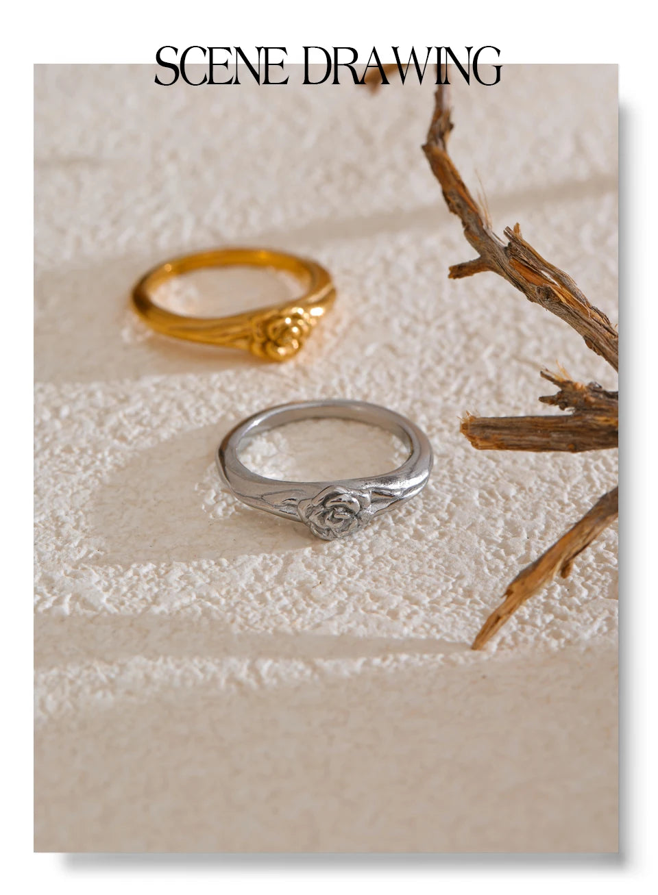 Rose Detail Gold  ring