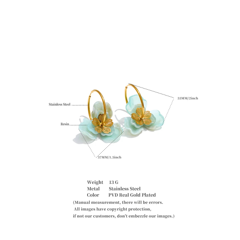 Amber Bloom Hoops