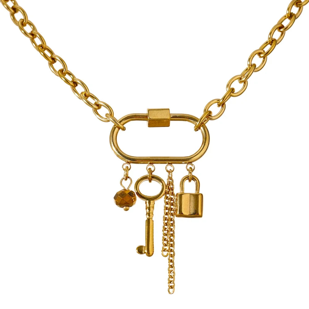 Gilded Harmony Geometric Pendant