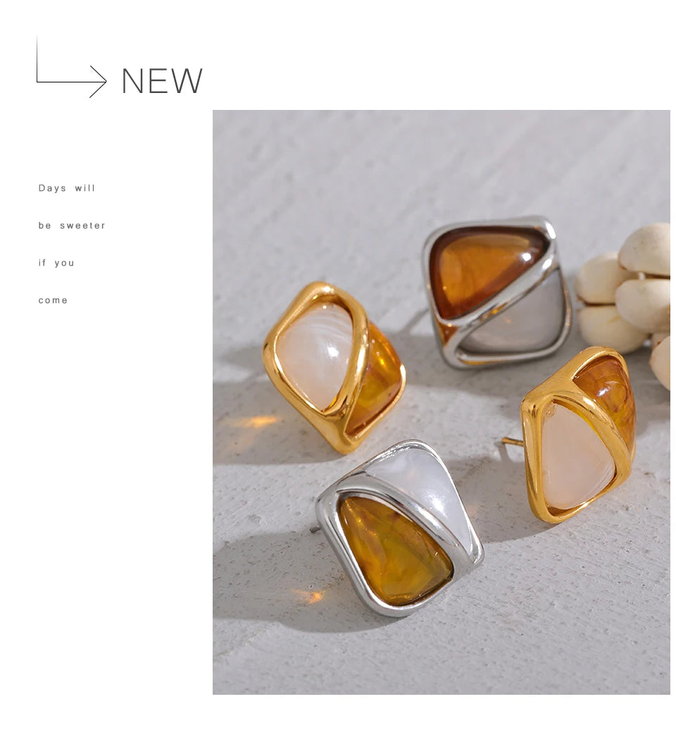 Sculptural Square Studs