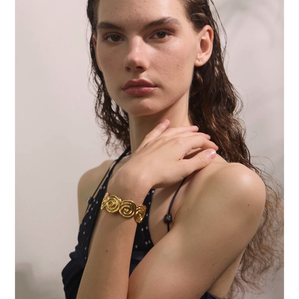 Spiral Gold Cuff Bracelet