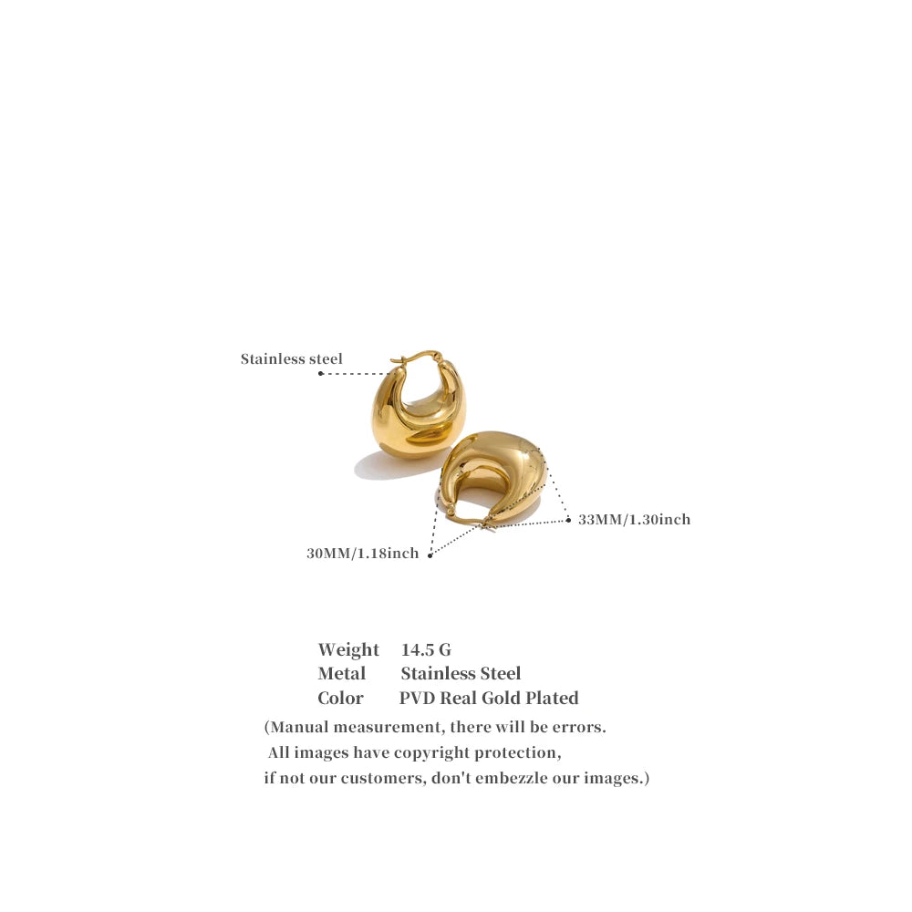 Sculptural Teardrop Hoops