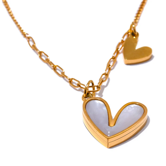 Dual Enamel Heart Necklace
