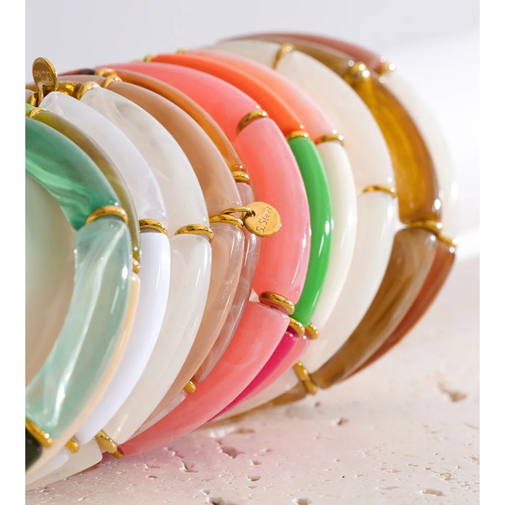 Acrylic & Gold Bangle