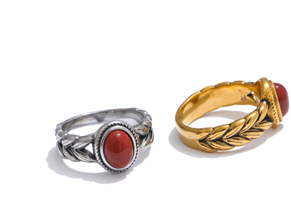 Garnet-Inspired Oval Ring