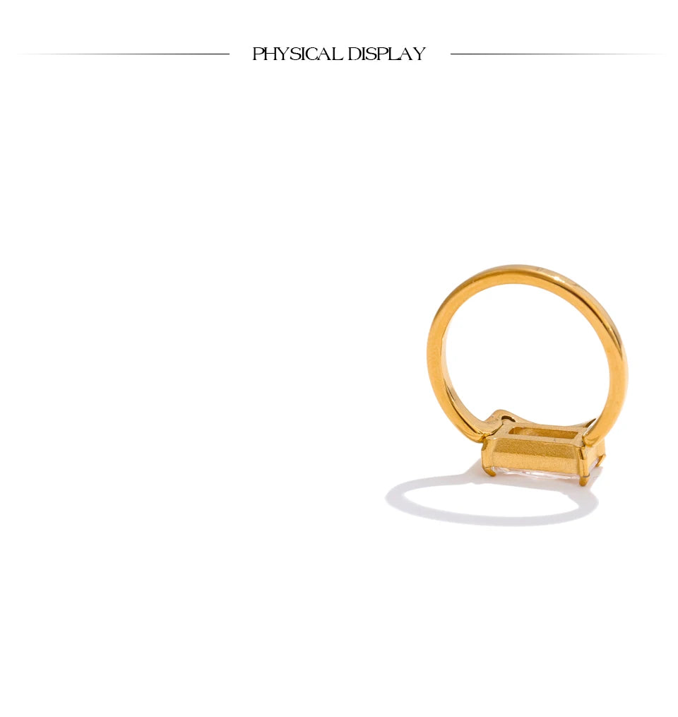 Emerald Cut Crystal Ring