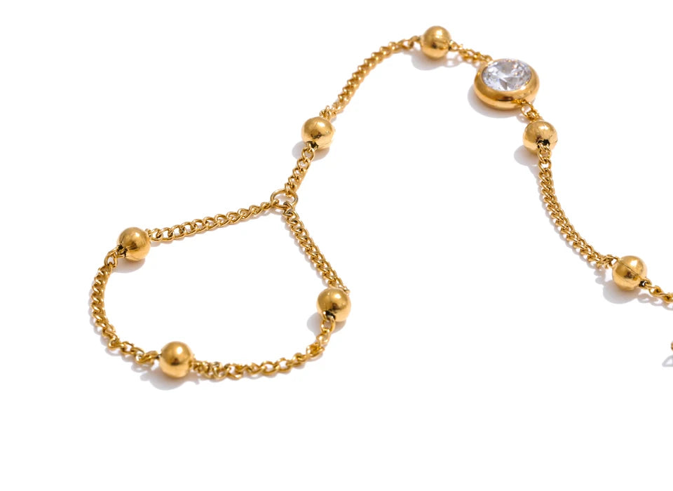 Natural Pearl Hand Chain Finger Bracelet
