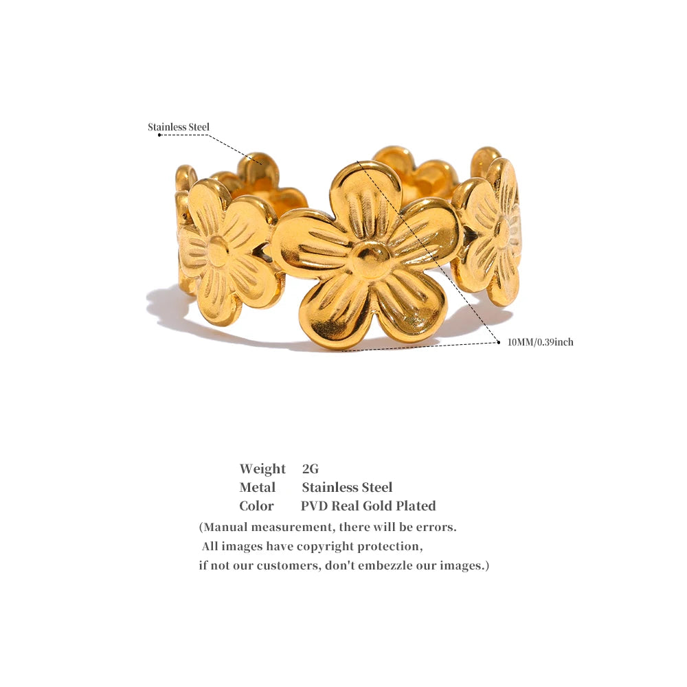 Textured Floral Ring