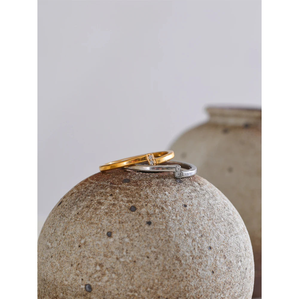 Minimal Crystal Band Ring