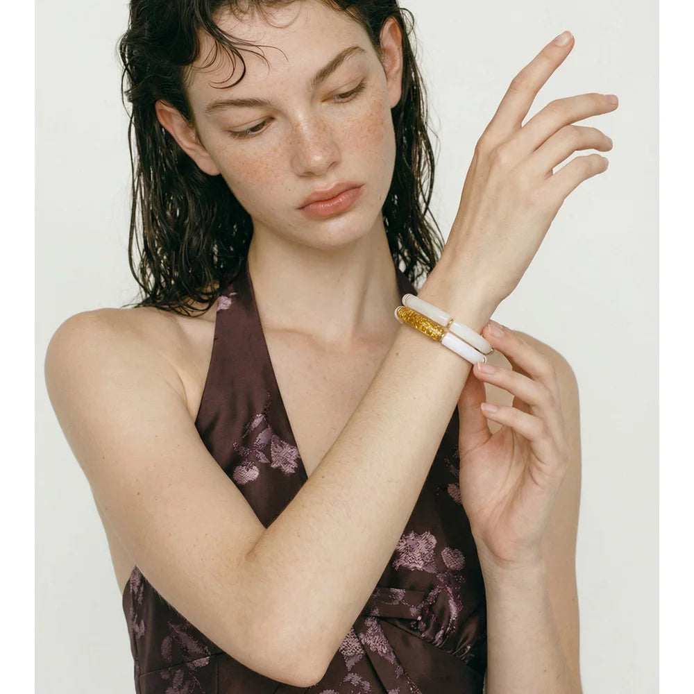Acrylic & Gold Bangle