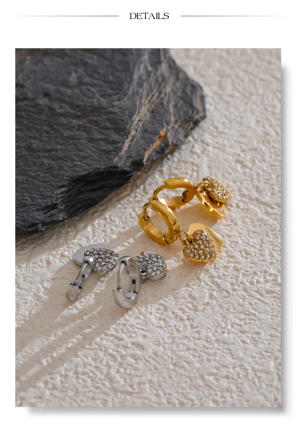 Golden Heart Drop Earrings