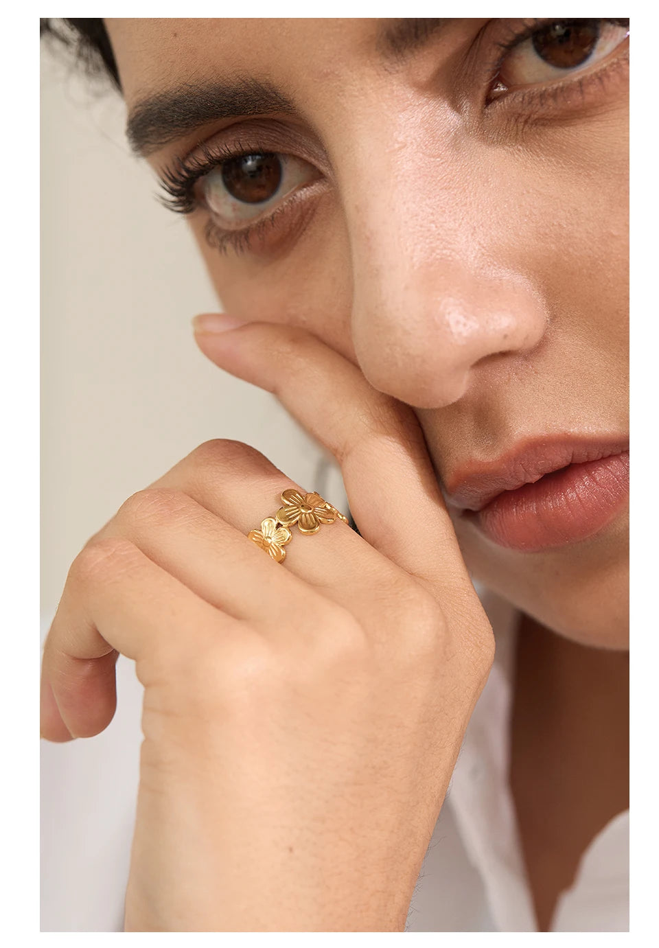 Textured Floral Ring