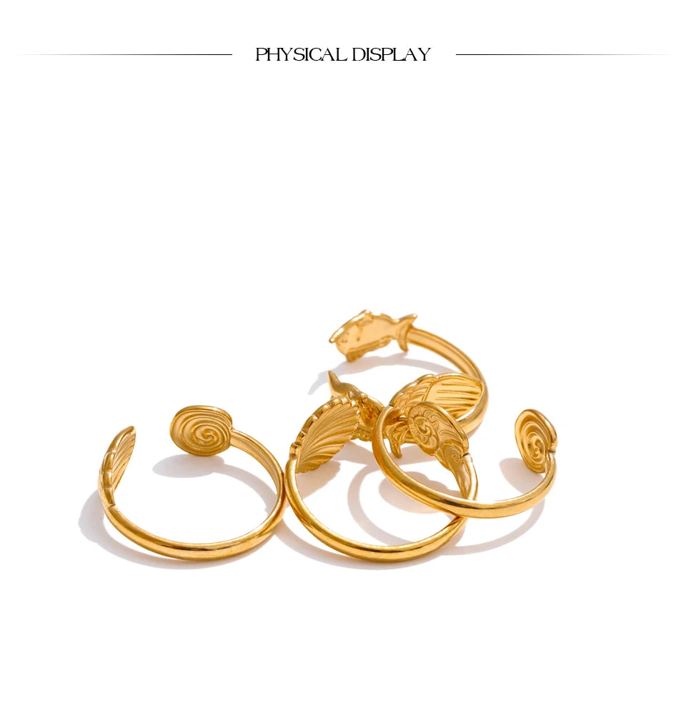 Adjustable Shell Open Ring
