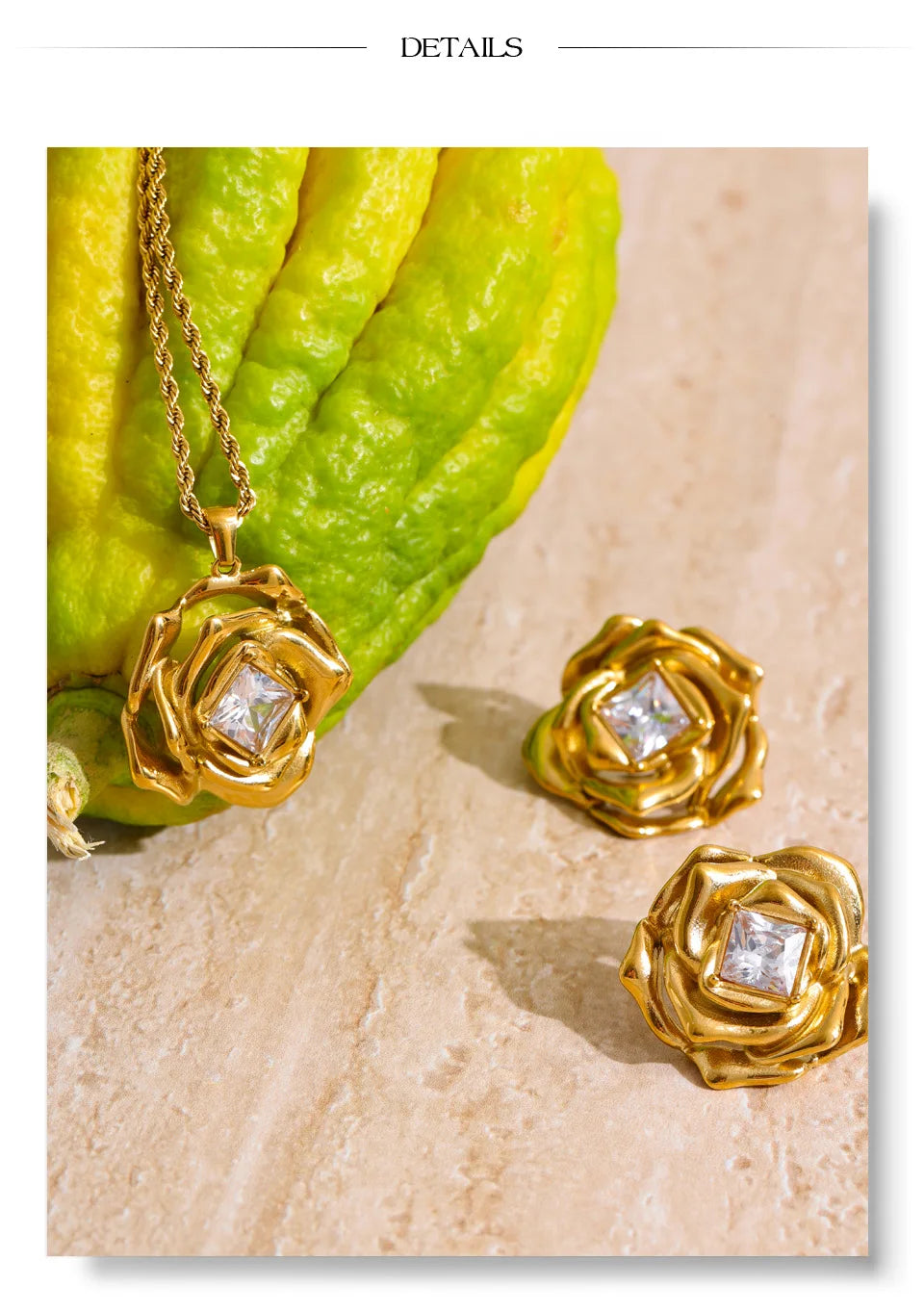 Rose Crystal Jewelry Set