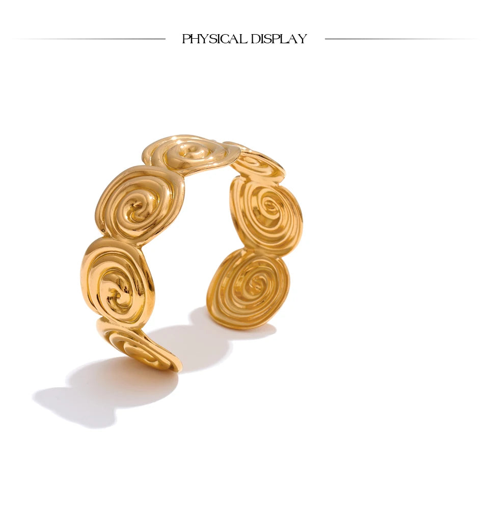 Spiral Gold Cuff Bracelet