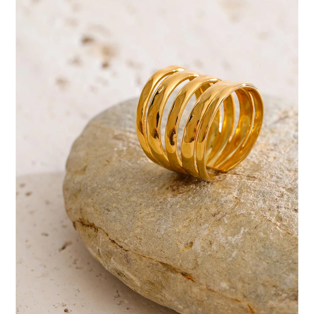Melted Gold Ring Stack