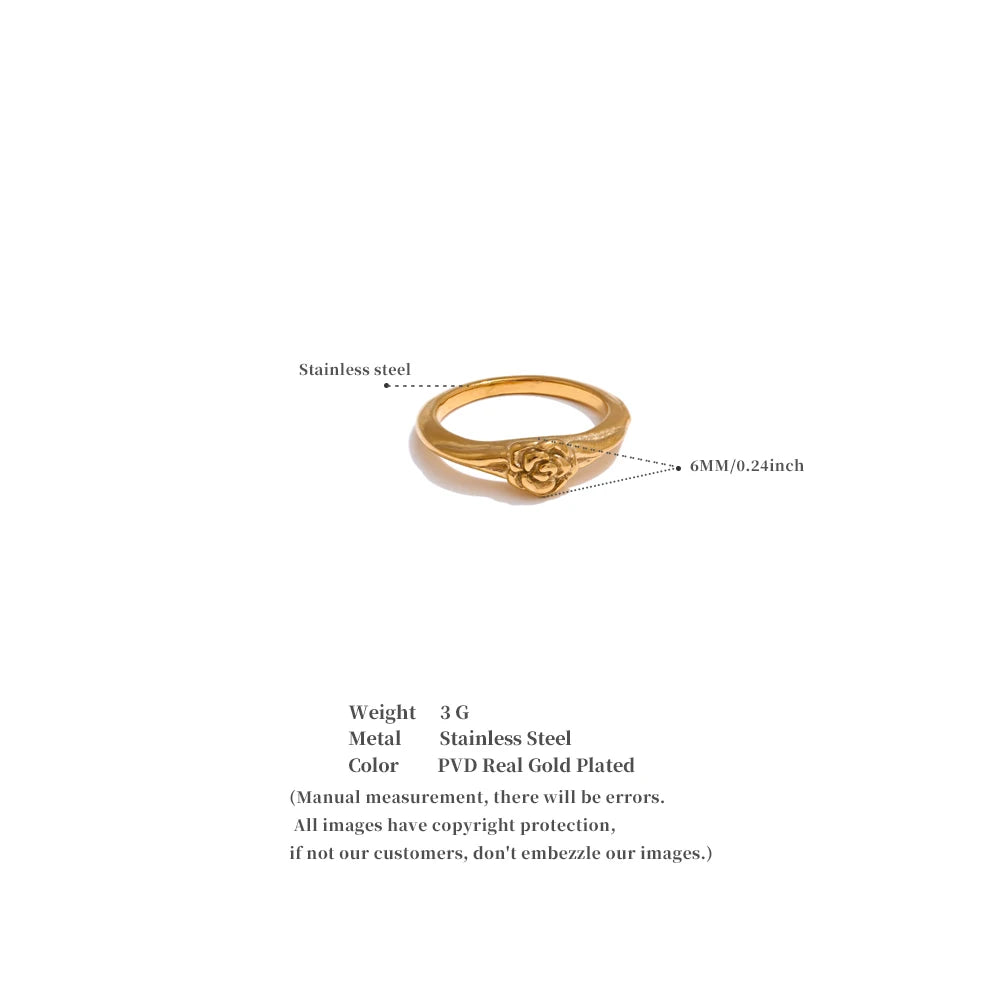 Rose Detail Gold  ring