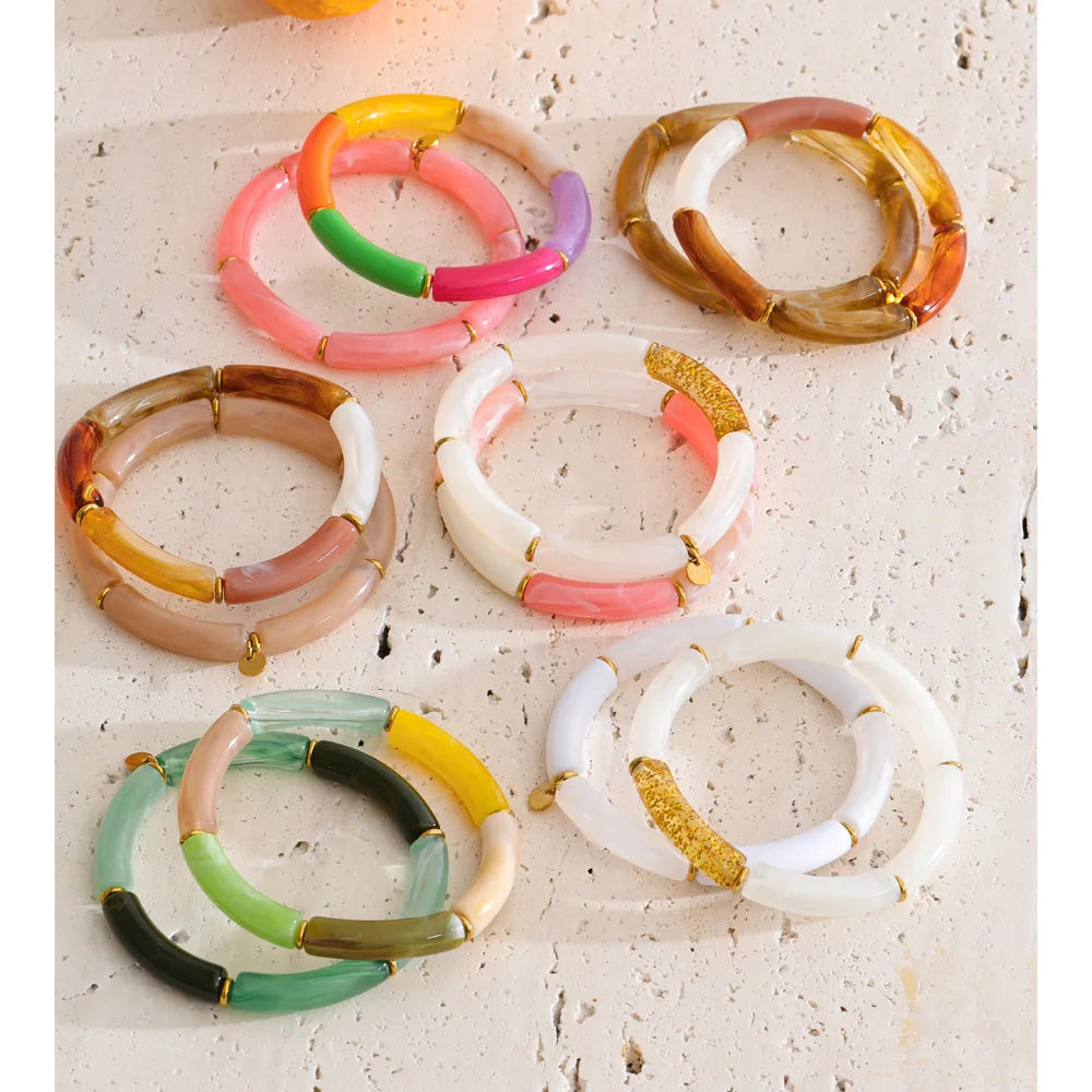 Acrylic & Gold Bangle
