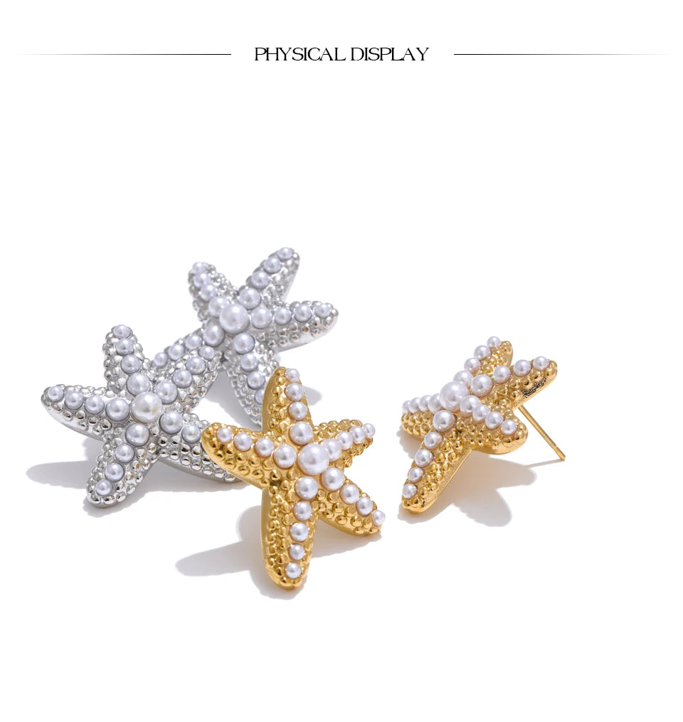 Pearl Star Earrings