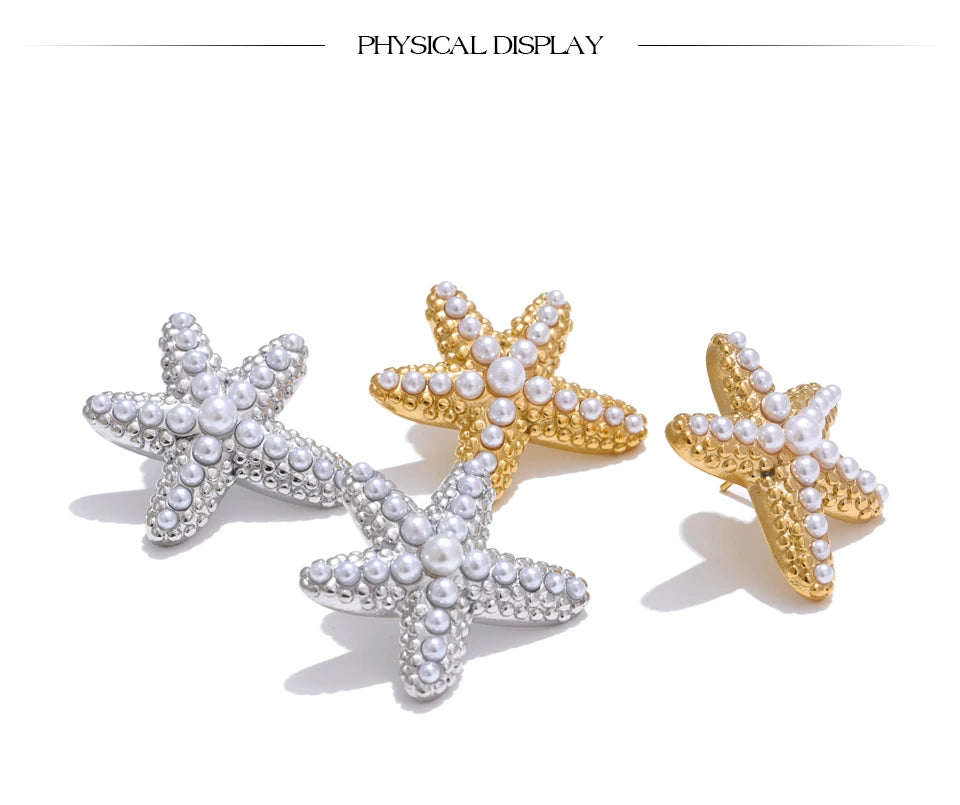 Pearl Star Earrings