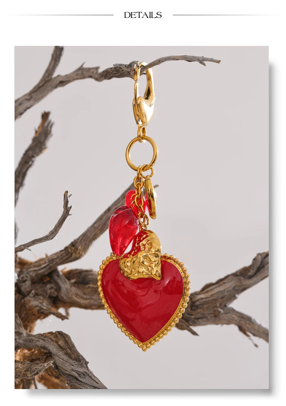 Red Glass Drop Key Chains