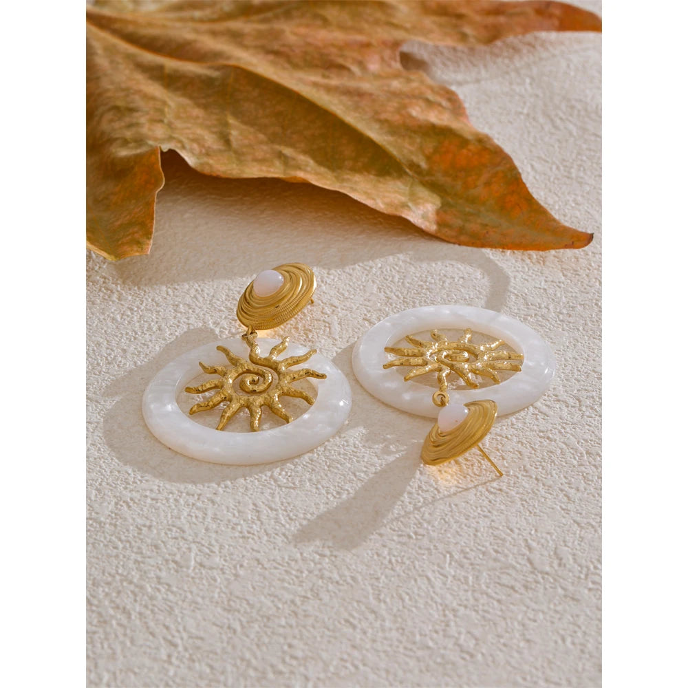 Sun & Pearl Earrings