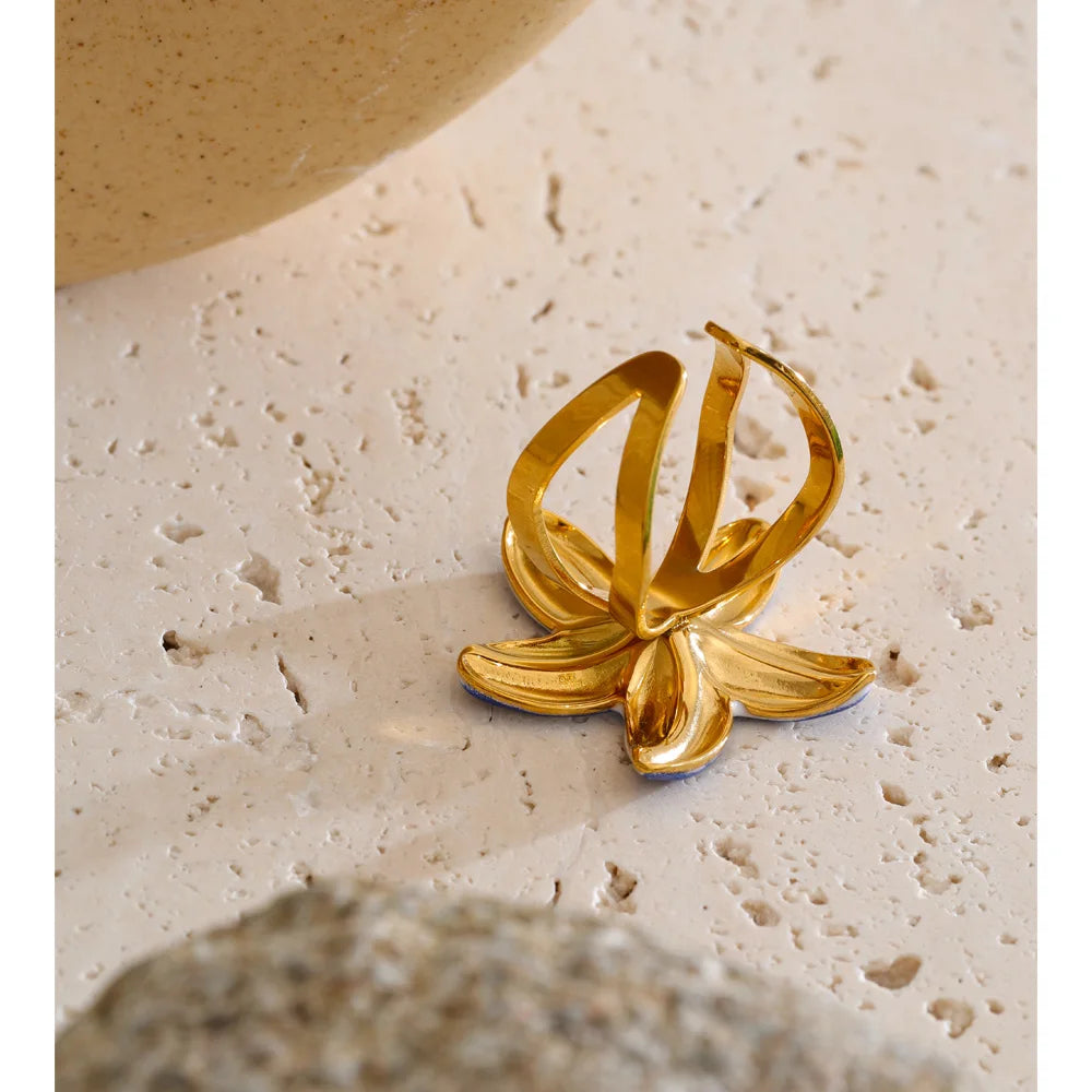 Blue Blossom Statement Ring