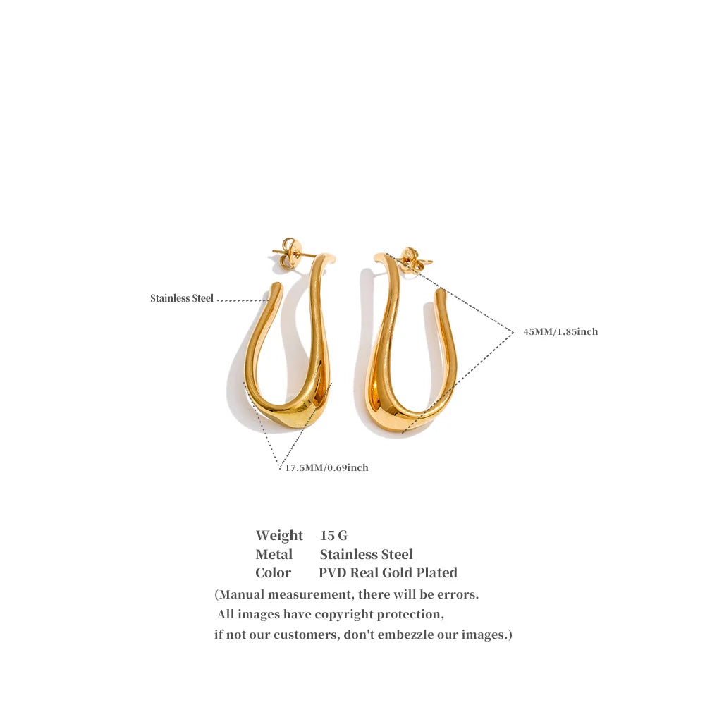 Sculptural Gold Drop Earrings
