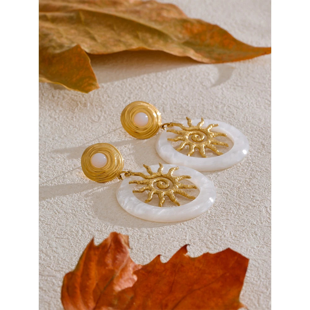Sun & Pearl Earrings