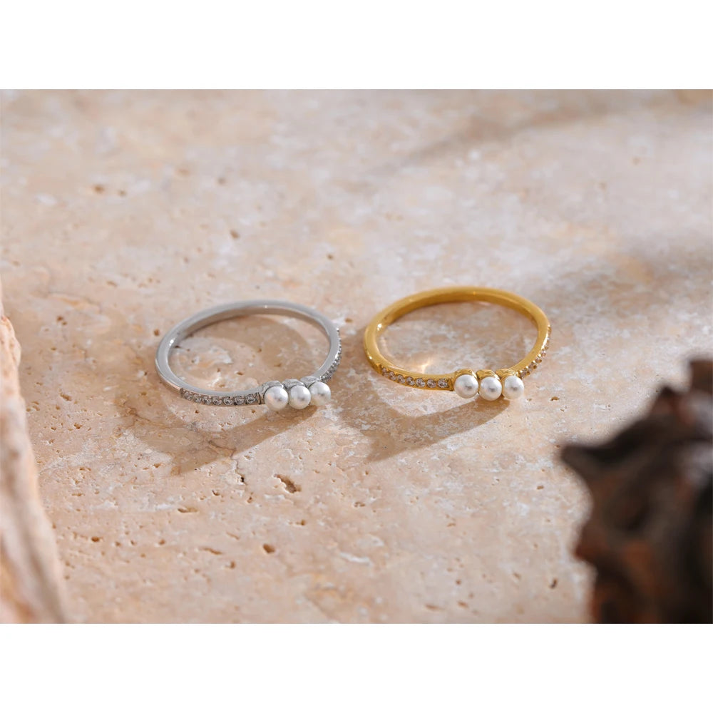 Pearl Crystal Ring