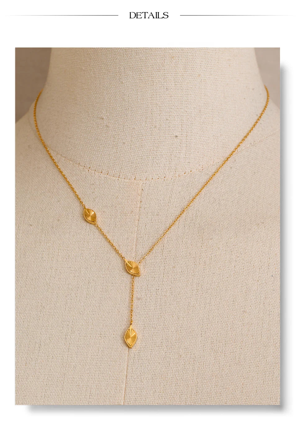 Golden Drop Lariat Necklace