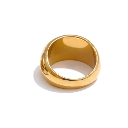 Golden Bold Geometric Ring