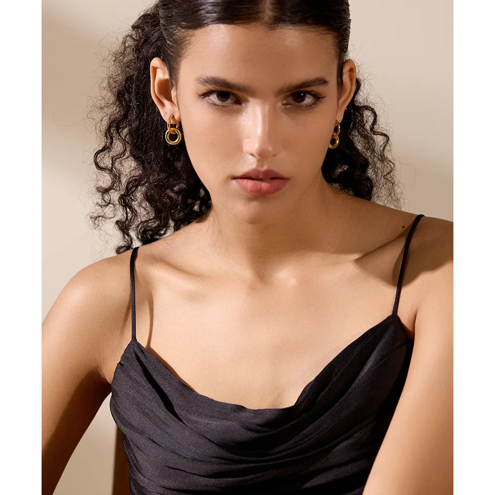 Double-Link Drop Earrings
