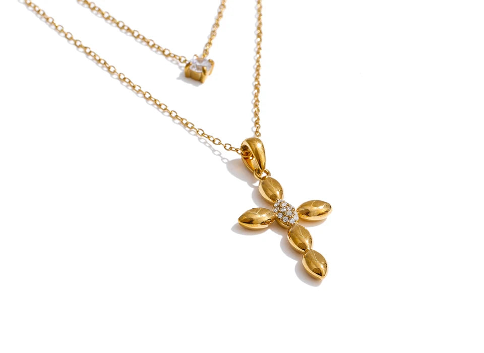 Layered Cross Necklace