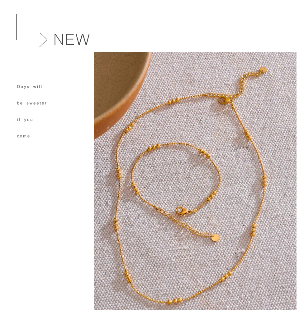 Delicate Gold Chain & Bracelet Set