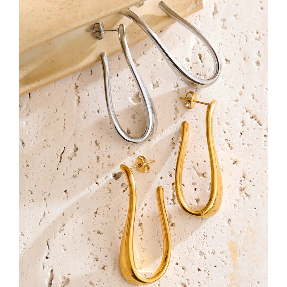 Sculptural Gold Drop Earrings
