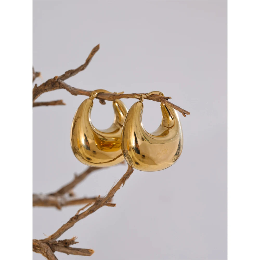 Sculptural Teardrop Hoops