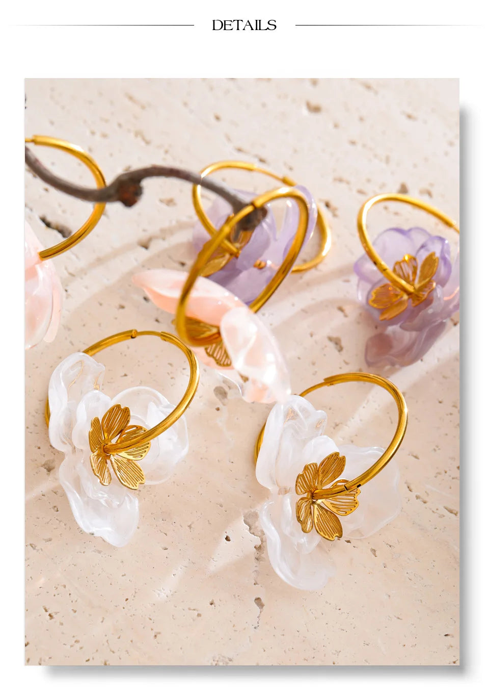 Amber Bloom Hoops