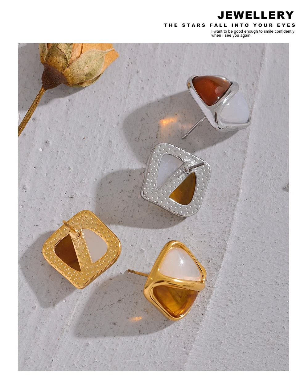 Sculptural Square Studs